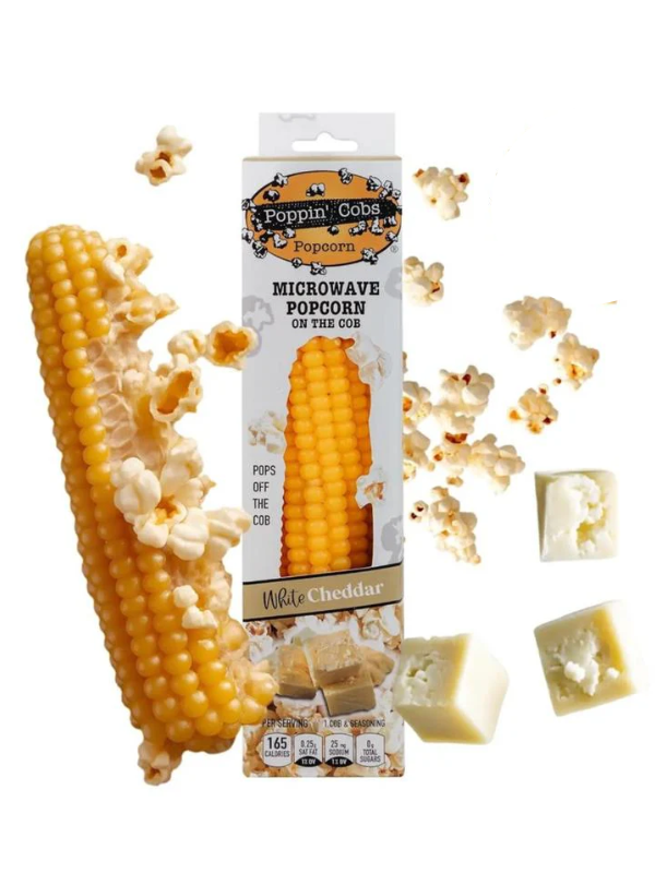 Poppin' Cobs Microwave Popcorn with White Cheddar Seasoning