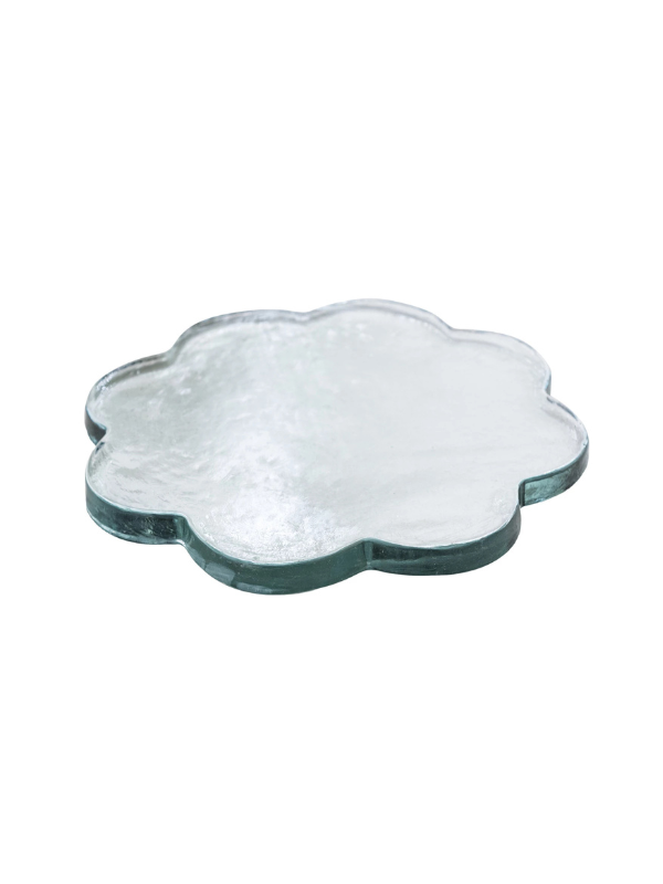 Pressed Glass Scalloped Serving Board