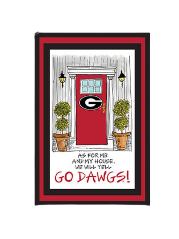 UGA As For Me Garden Flag