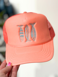 Coral Sardine Trucker Hat teal fish