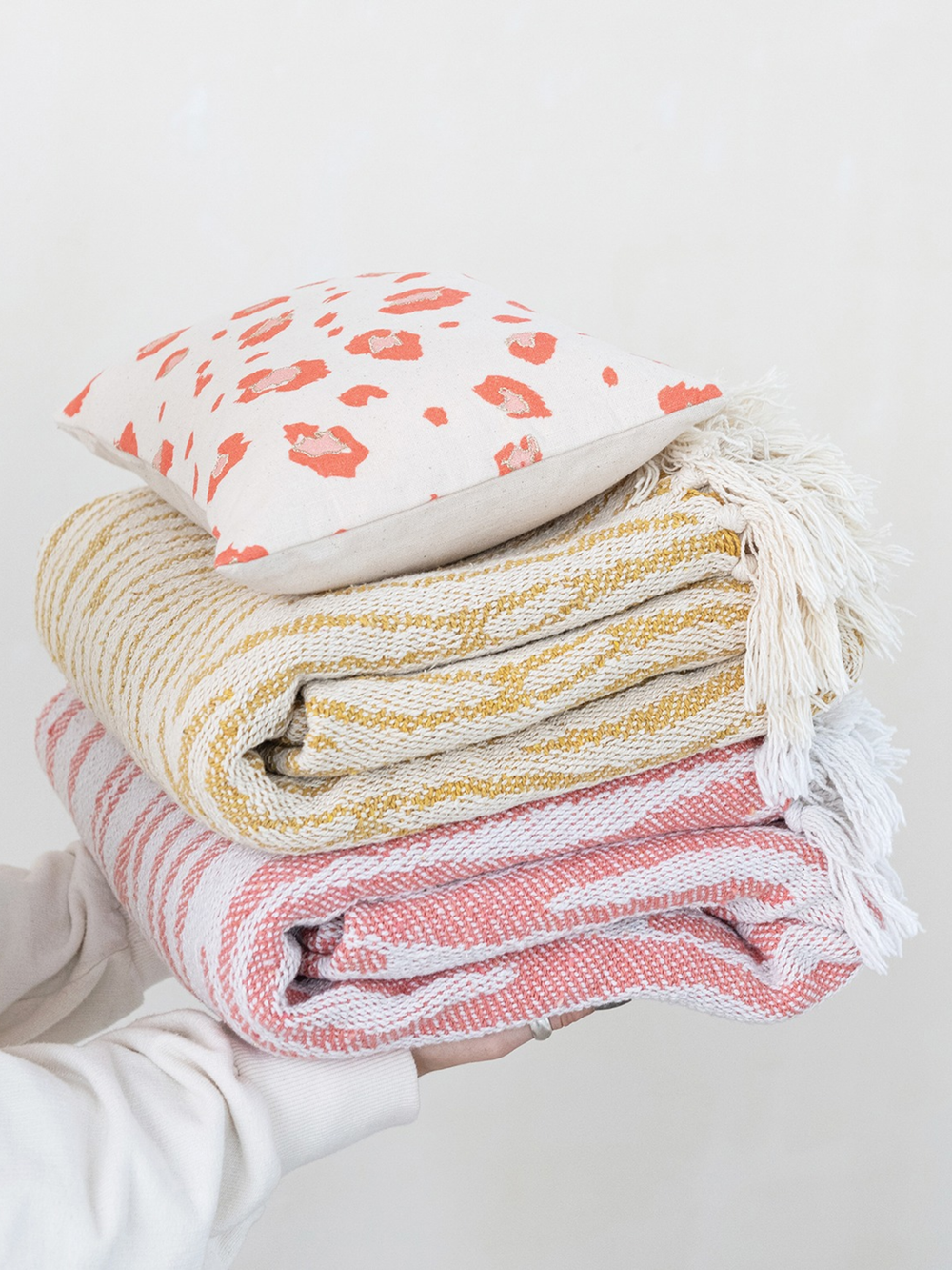 Cotton Slub Animal Print Lumbar Pillow