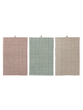 Cotton Waffle Weave Tea Towel With Circle Print All Over It