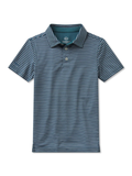 shades of blue striped polo shirt 