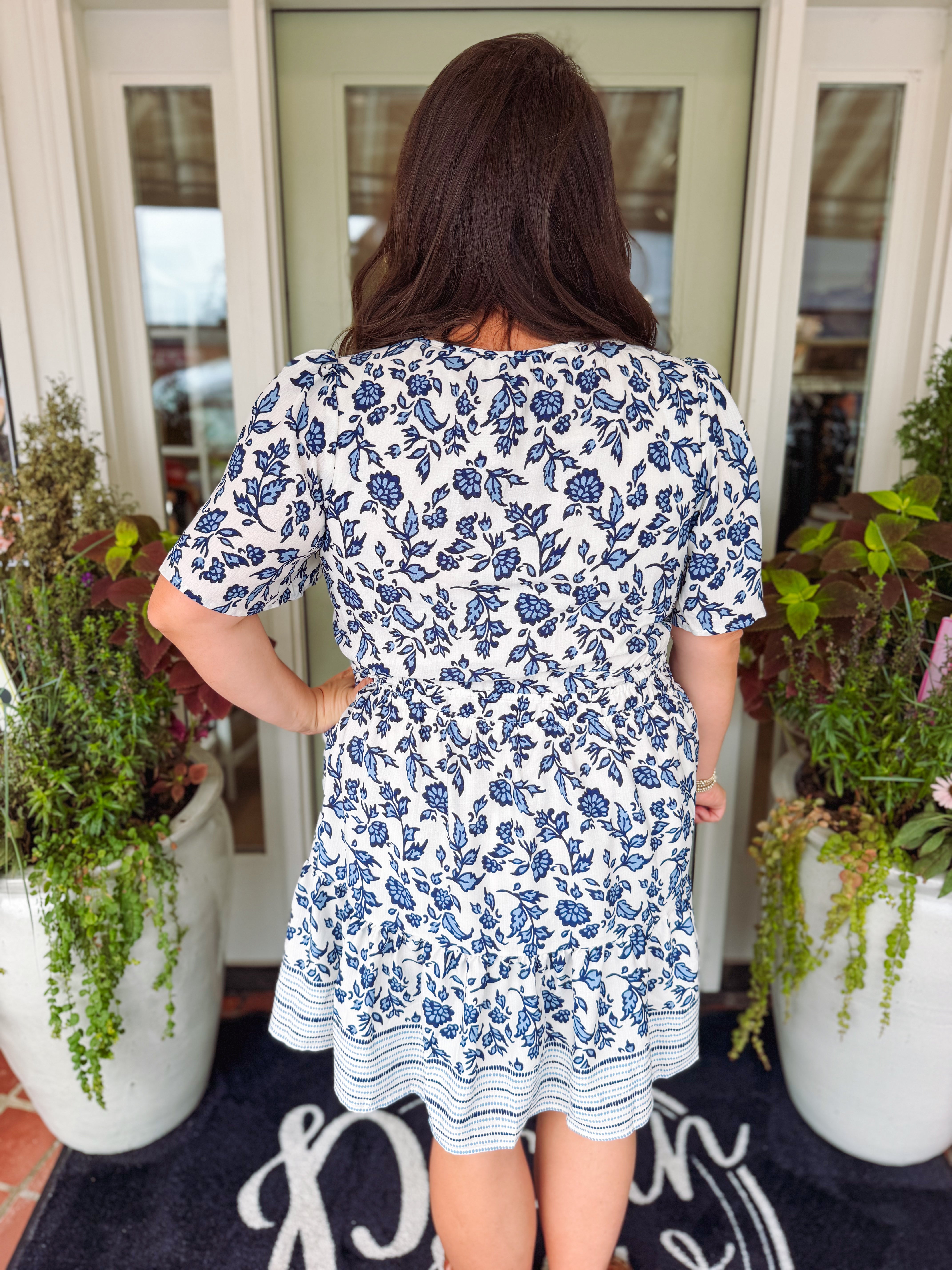The Tracey Mini Ivy Script Dress in Navy (S-2X)