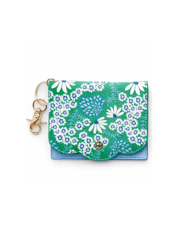 Floral patterned wallet with keychain