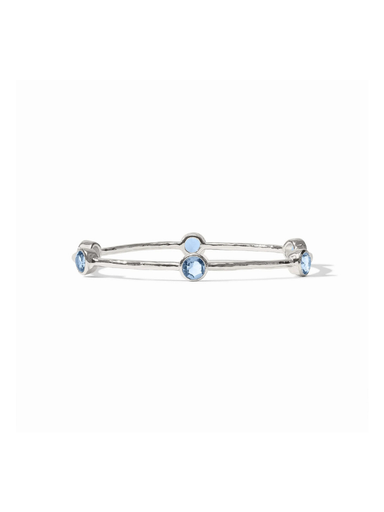 silver bangle with blue stones