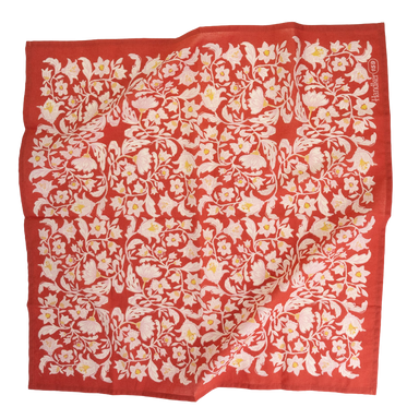 red and yellow floral bandana