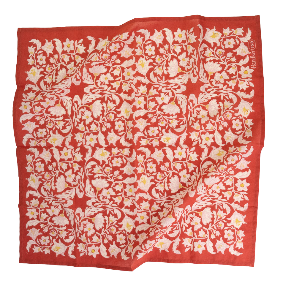 red and yellow floral bandana