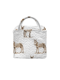 Quilted handbag with donkey pattern