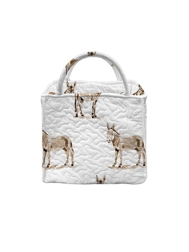 Quilted handbag with donkey pattern