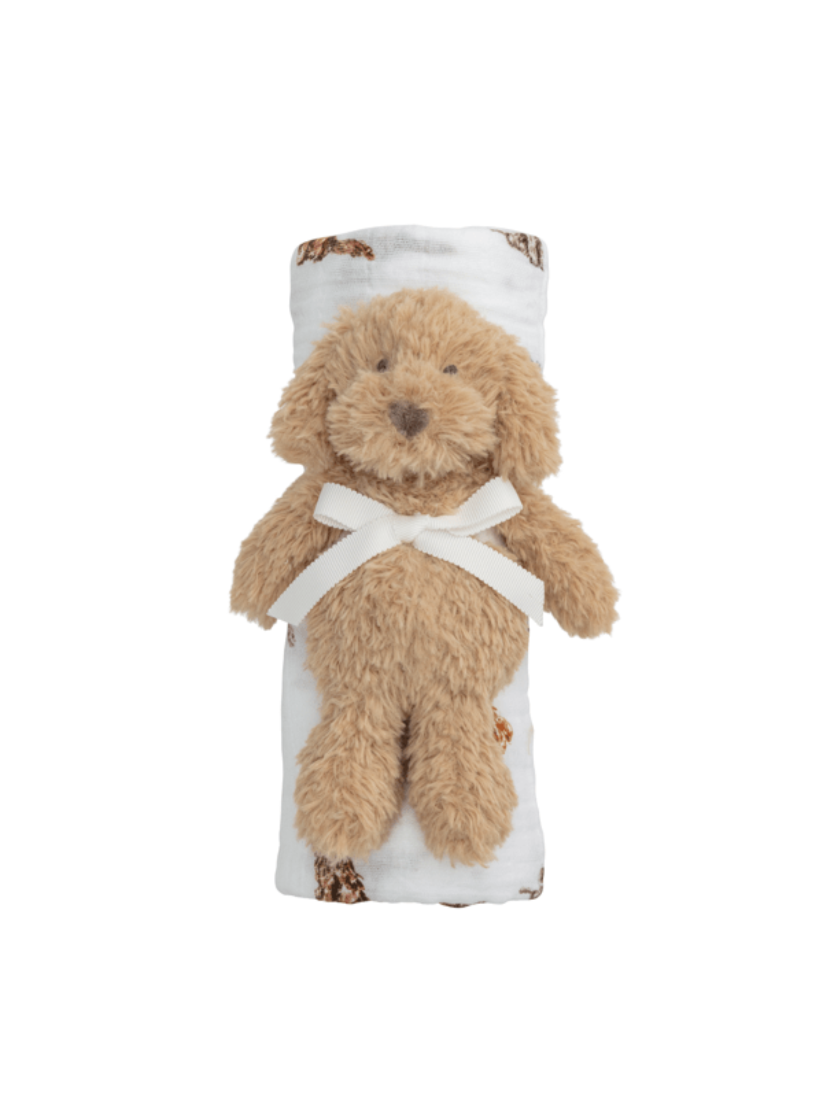 doodle rattle with white blanket with doodle art