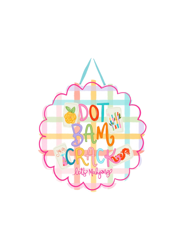 Dot Bam Crack Mahjong Doorhanger scalloped