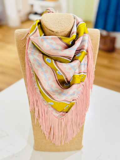 Dots & Stripes Scarf with fringe 