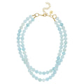 Double Strand Light Blue Jade Necklace