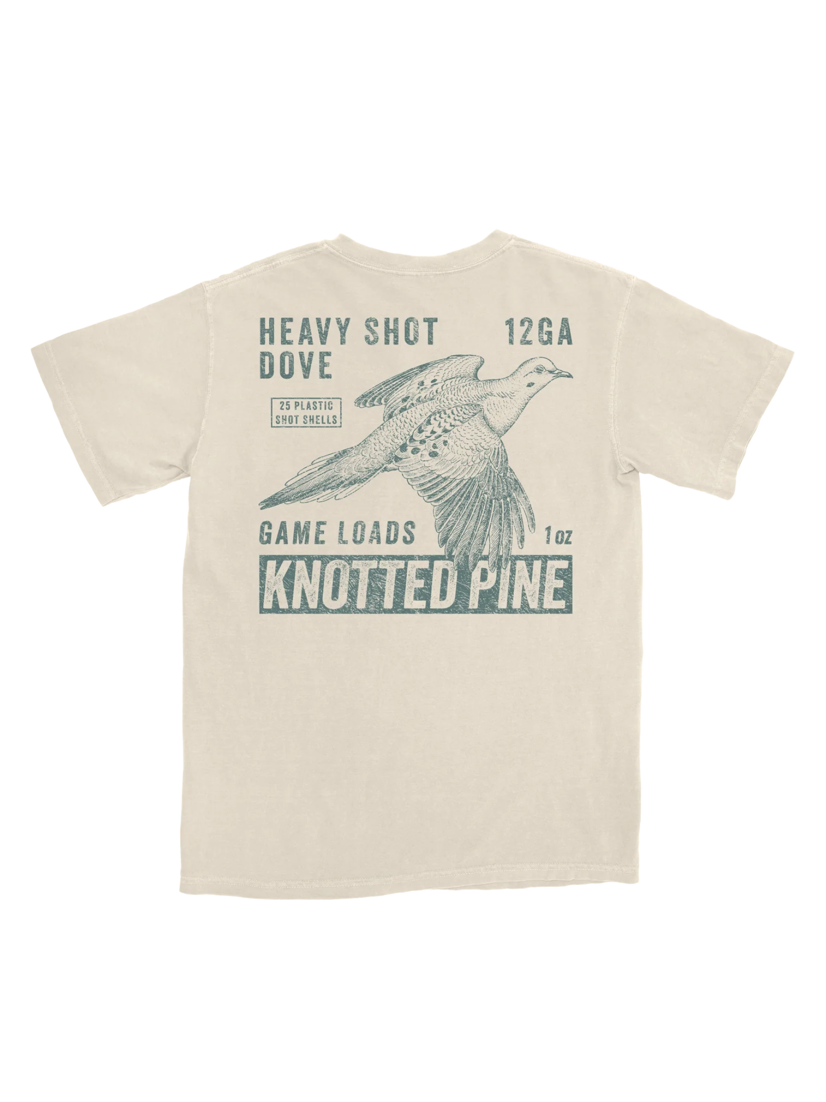 cream tee with dove artwork