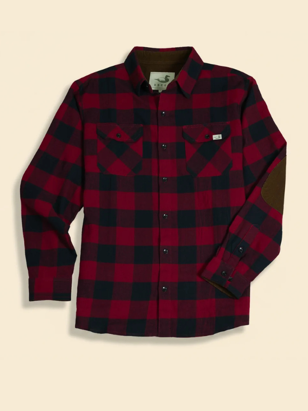 The Drummond Island Flannel is made from 100% cotton in a medium-to-lightweight build. 