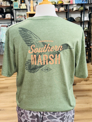 Duck Etching-SEAWASH Branding Tee in Dark Fern by Southern Marsh co
