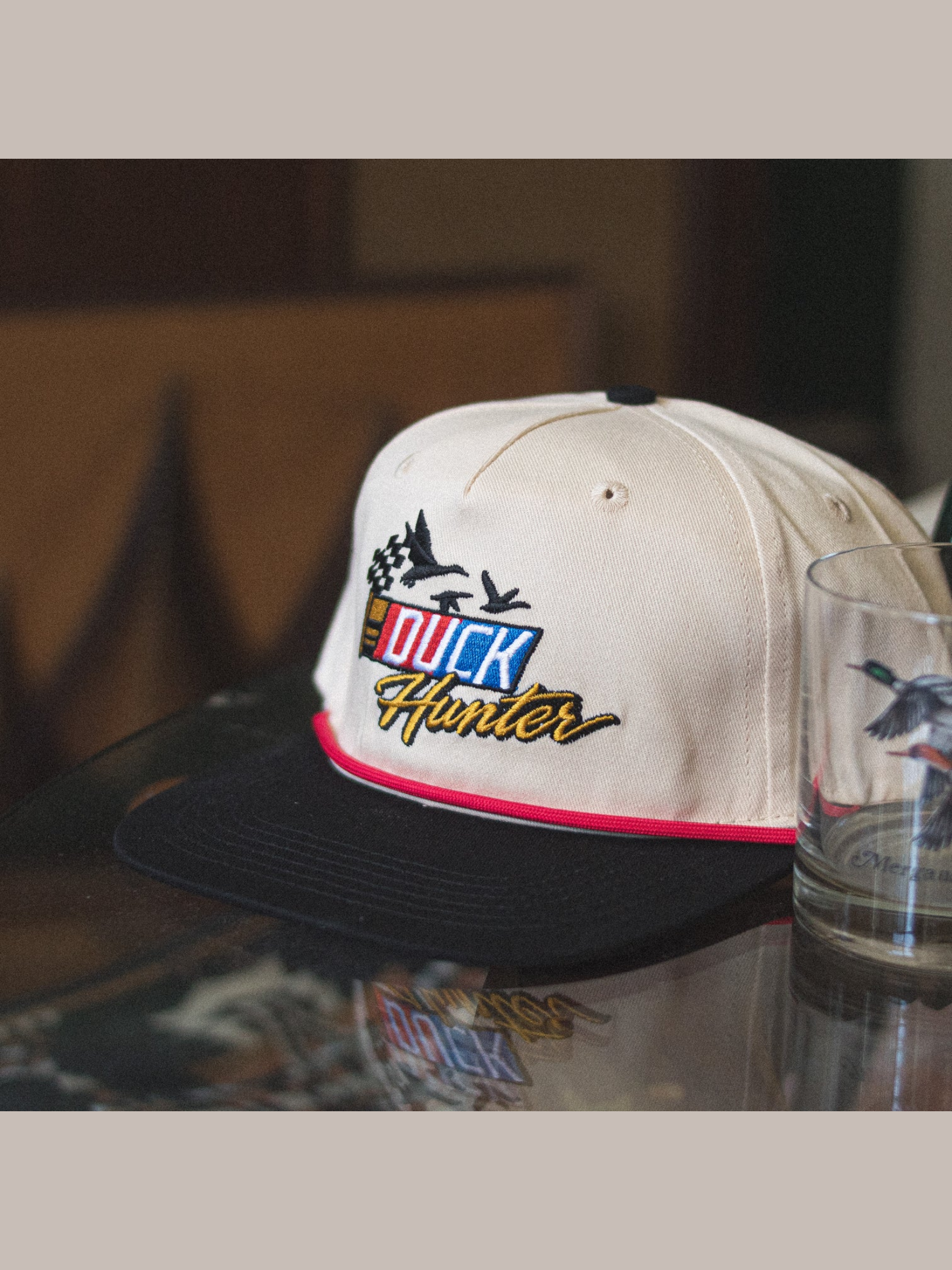 duck hunter hat with nascar theme 