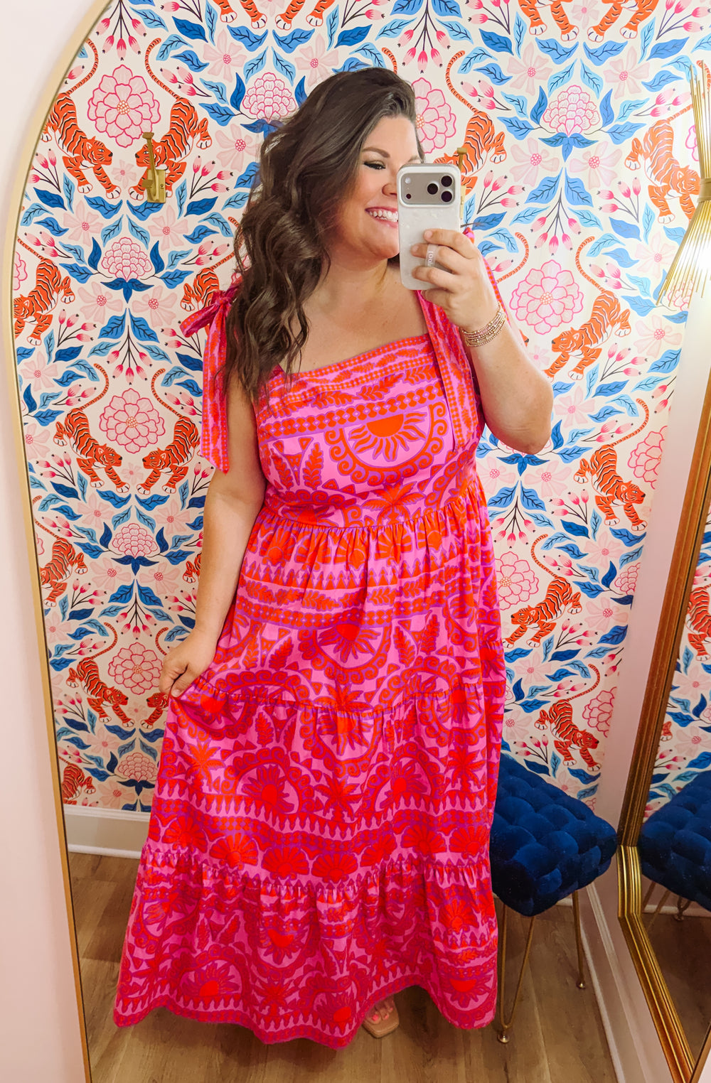 The Tarie Tropical Tiered Maxi Dress (1X-3X)