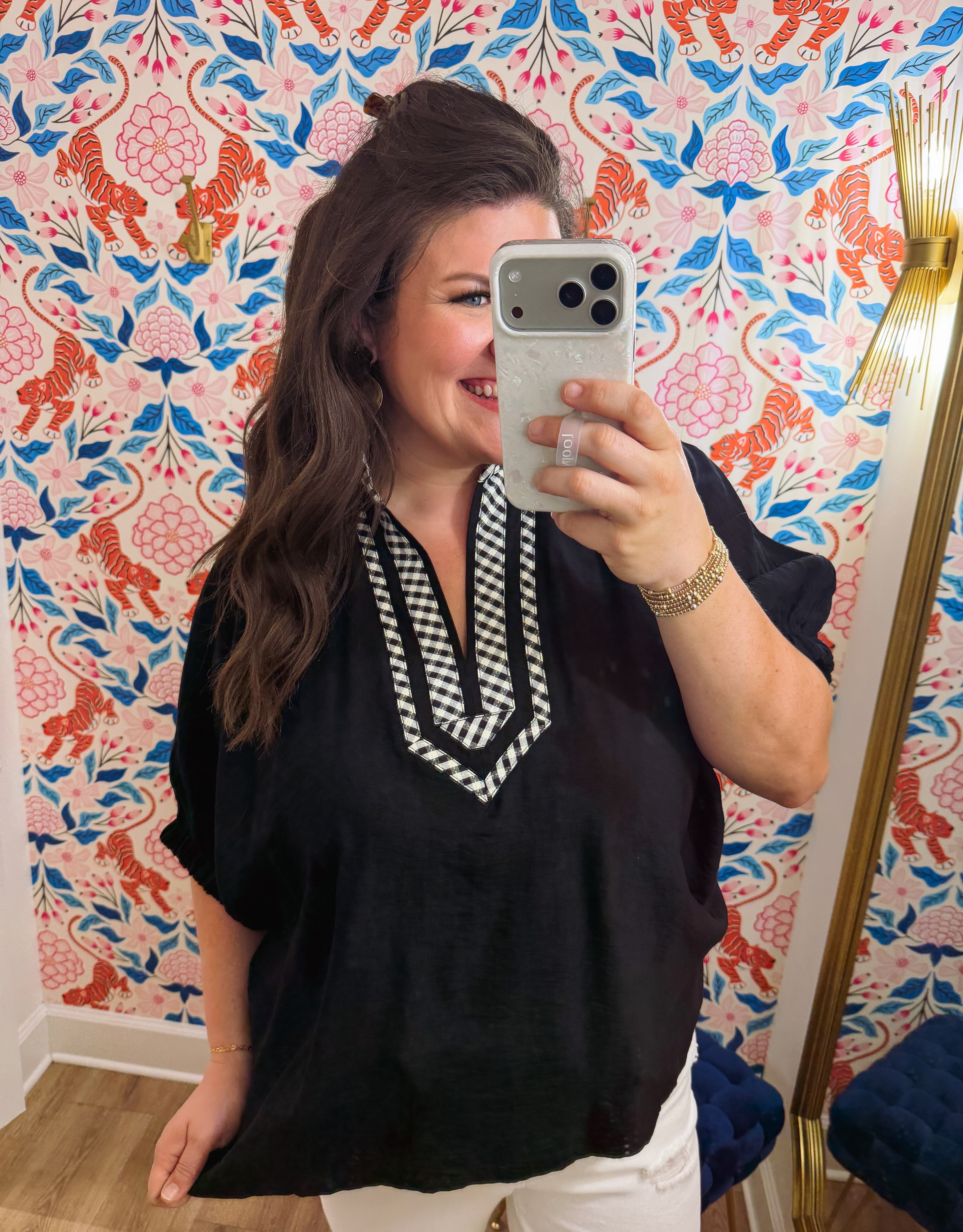 The Maddie Contrast Gingham Top