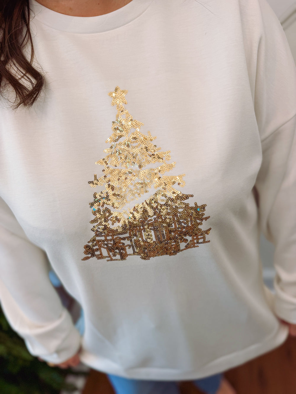Stockbridge Tree Sequin Sweatshirt (S-2X)