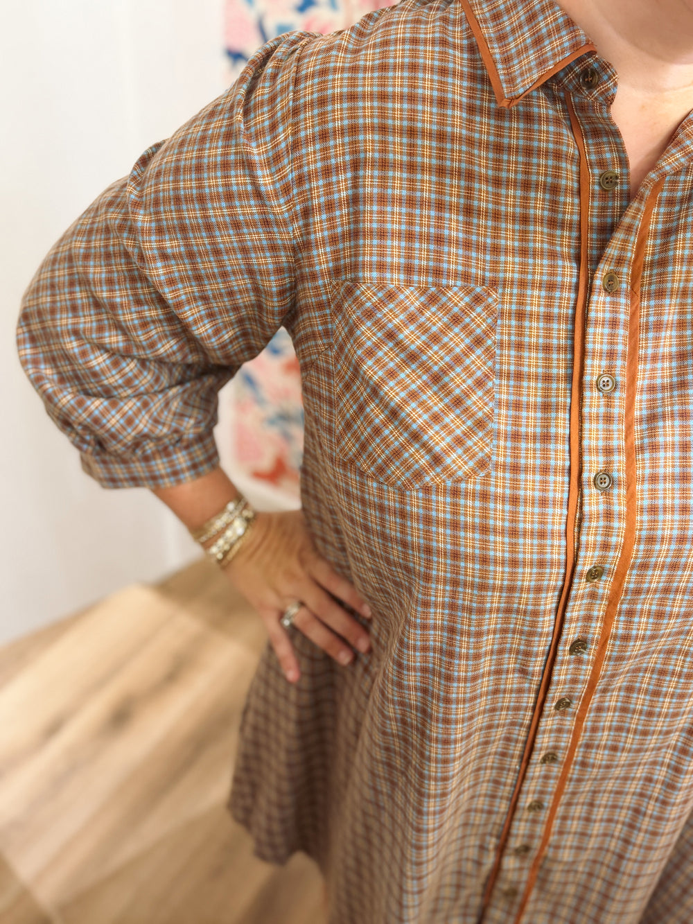 The Morgan Plaid Button Down Dress (XL-2X)