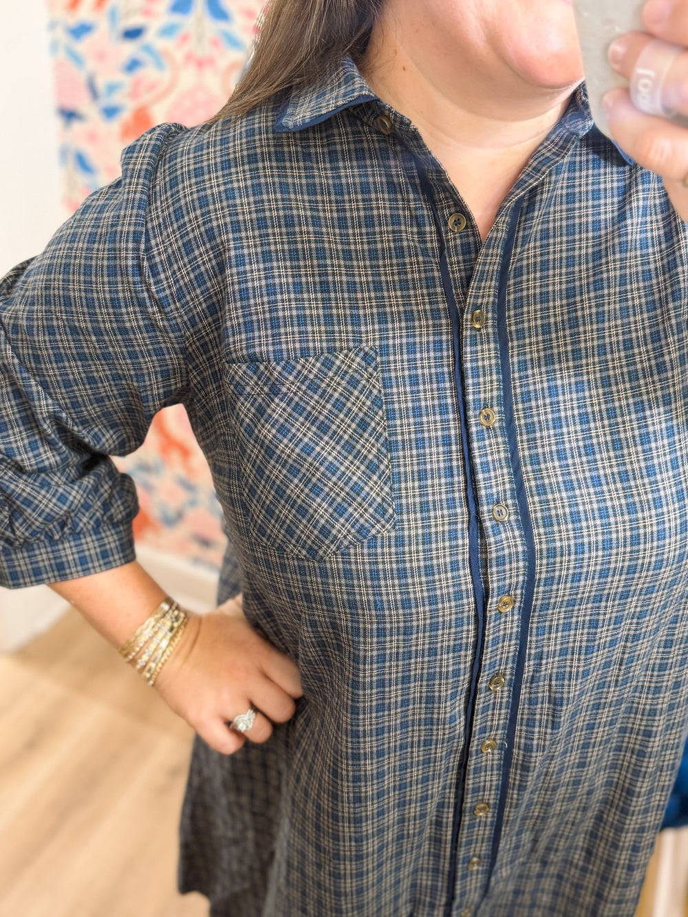 The Ashley Plaid Button Down Dress (XL-2X)