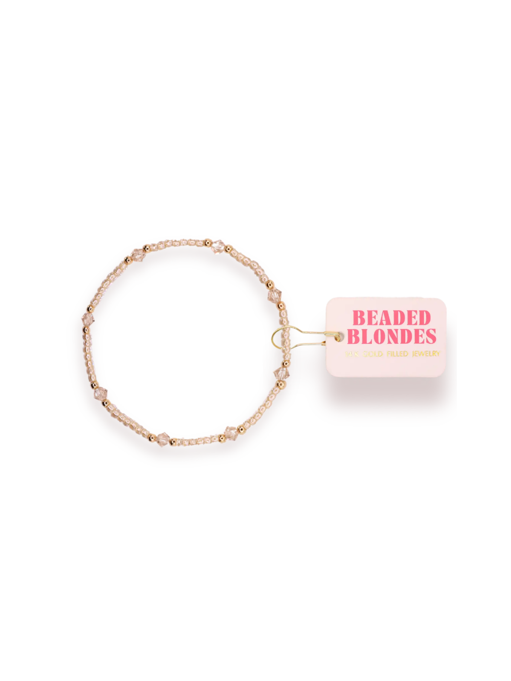 gold and champagne beaded bracelet