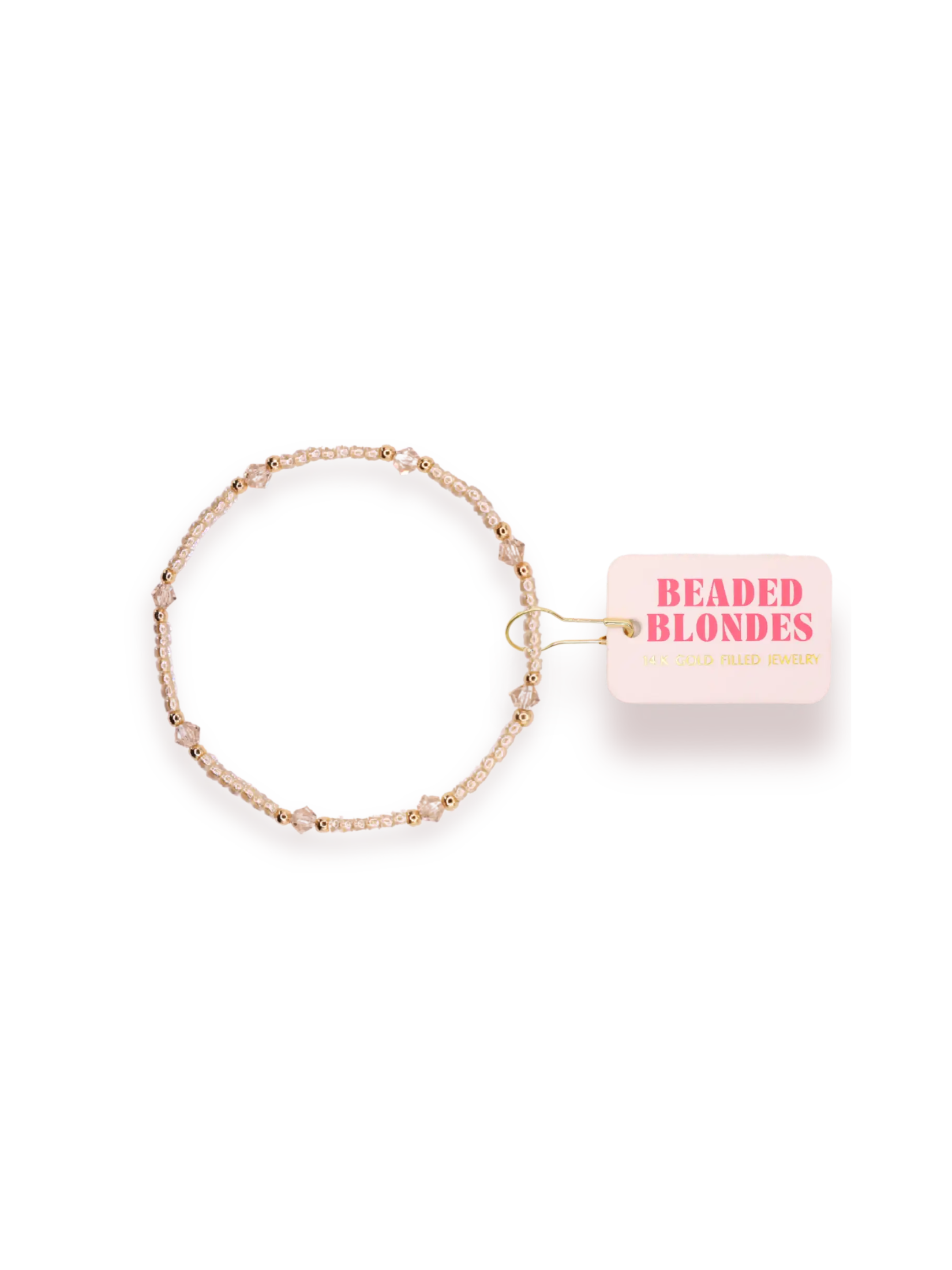 gold and champagne beaded bracelet