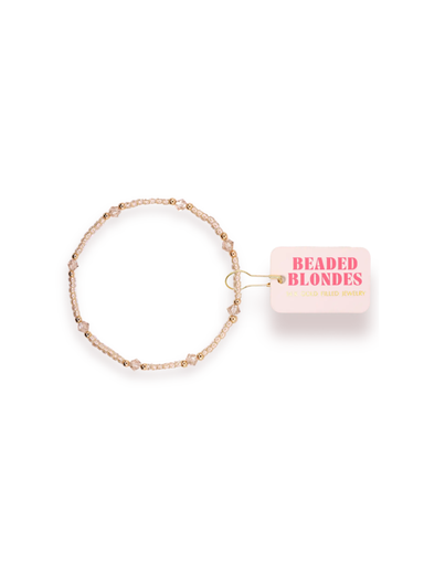 gold and champagne beaded bracelet