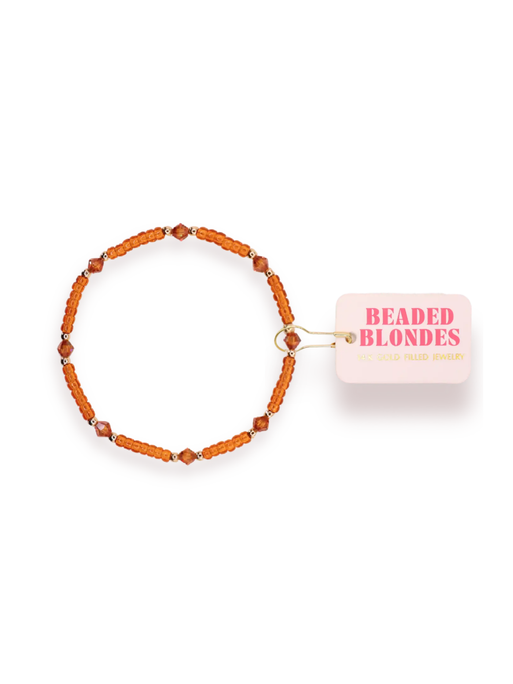 terracotta and gold beaded bracelet 