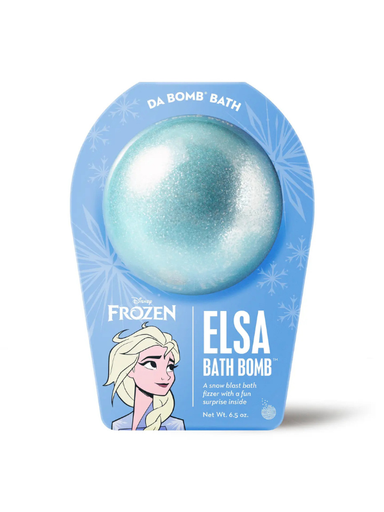 Blue glitter Elsa inspired bath fizzer with surprise inside