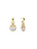 Essex Hoop & Charm Earring in Mother of Pearl 