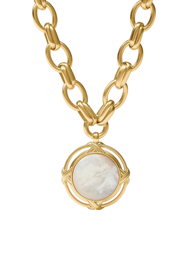 gold Essex Statement Necklace in Mother Of Pearl By Julie Vos