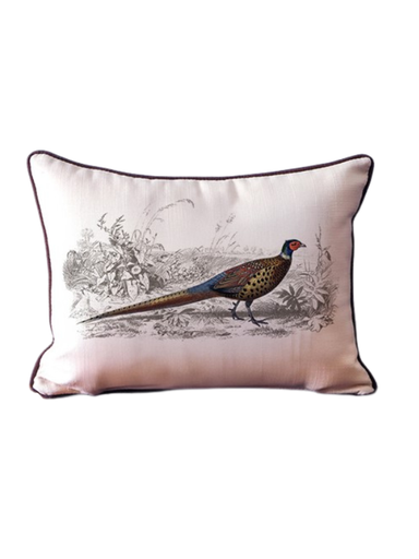 European Pheasant Lumbar Pillow southern chic home decor hunting outdoors bird