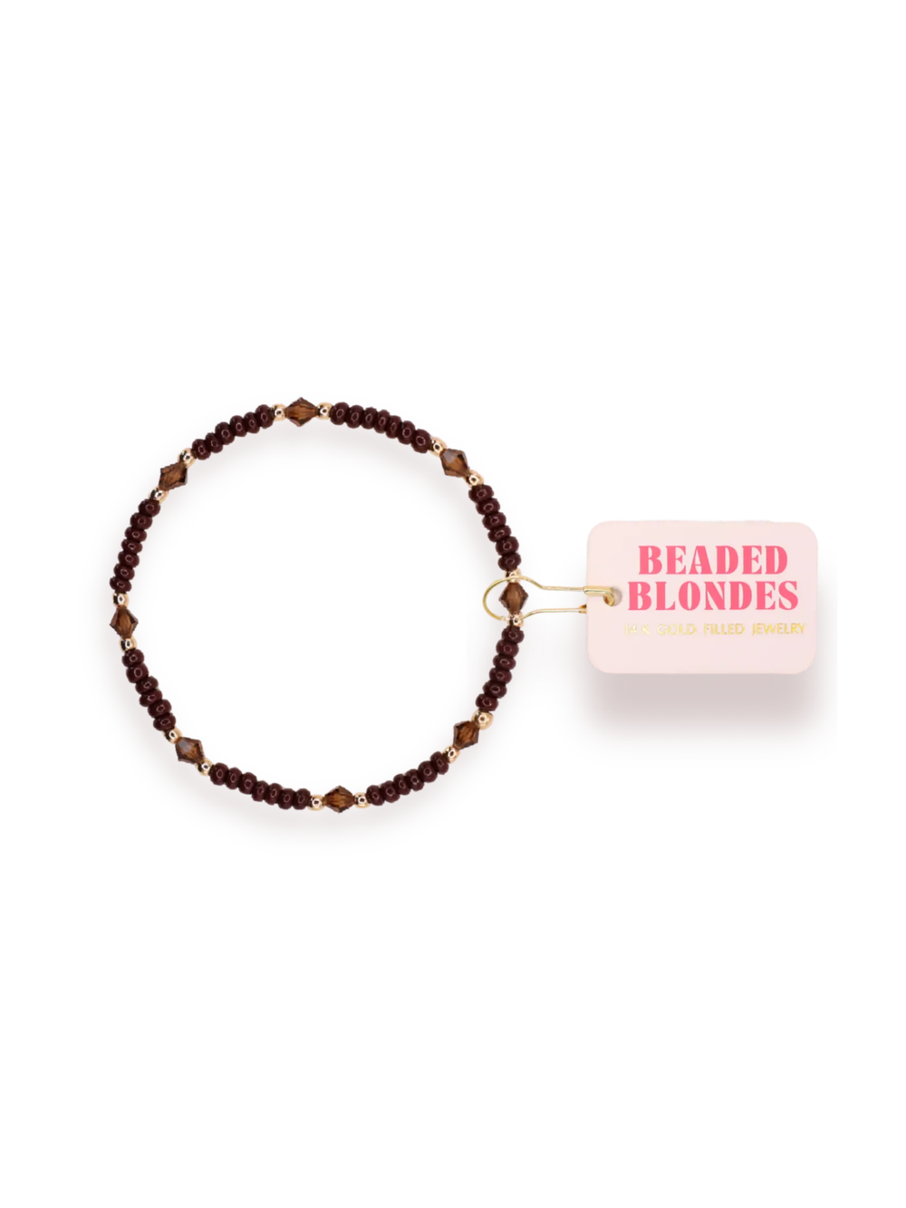 brown and gold beaded bracelet 