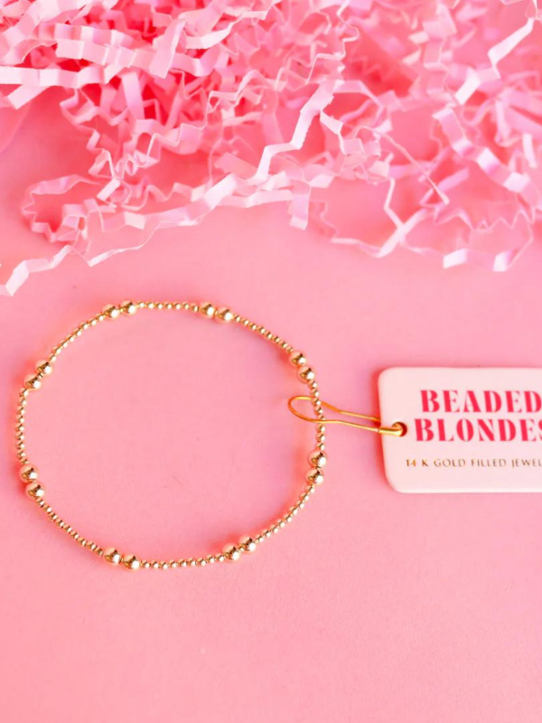 A gold-filled beaded stretchy bracelet  