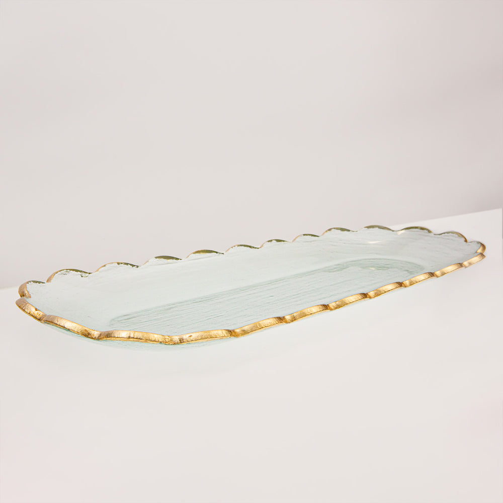 Gold/Clear Chapelle Oval Serving Platter