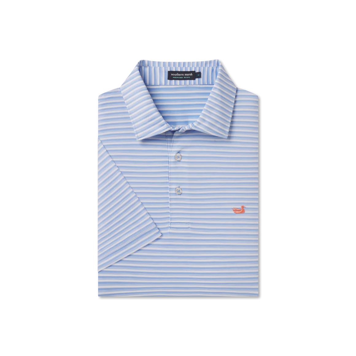 Bermuda Domingo Stripe Performance Polo in Lilac by Southern Marsh