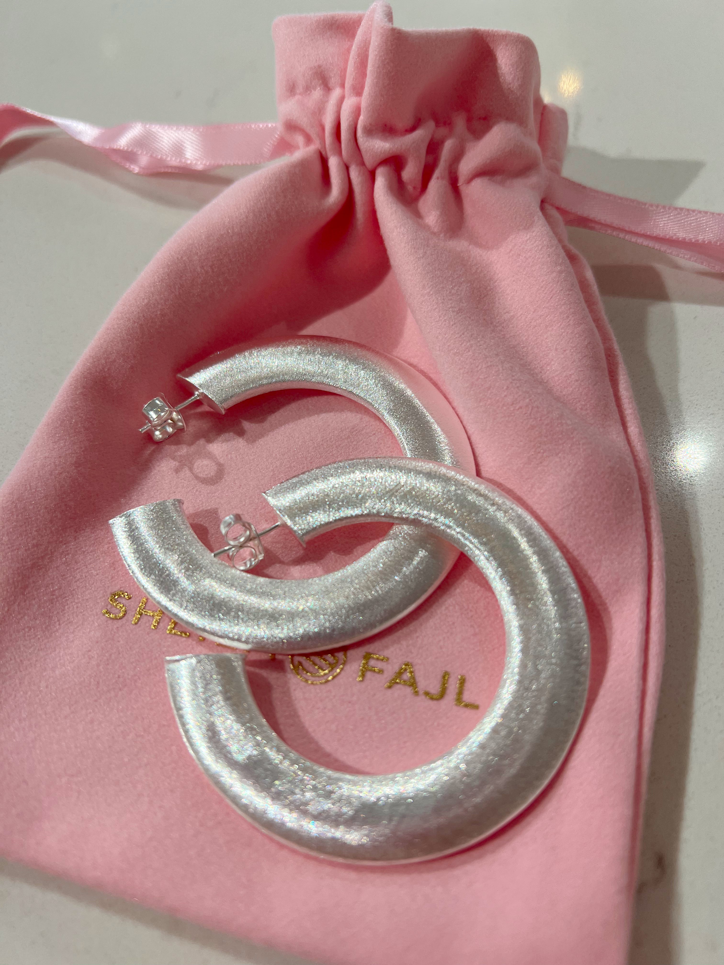 Silver Irene Hoops by Sheila Fajl