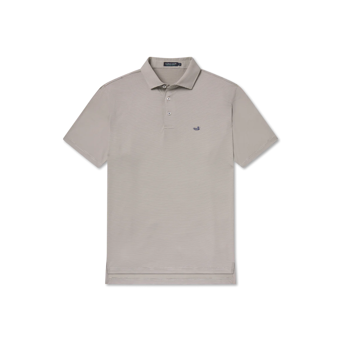 Wellington Stripe Bermuda Performance Polo in Dark Gray by Southern Marsh