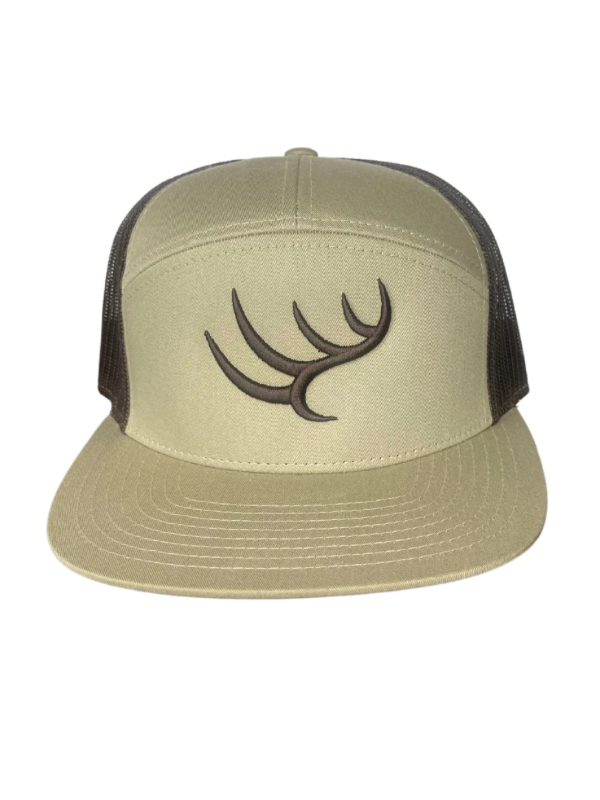 Khaki/Brown 7 Panel Hat by Hunt to Harvest