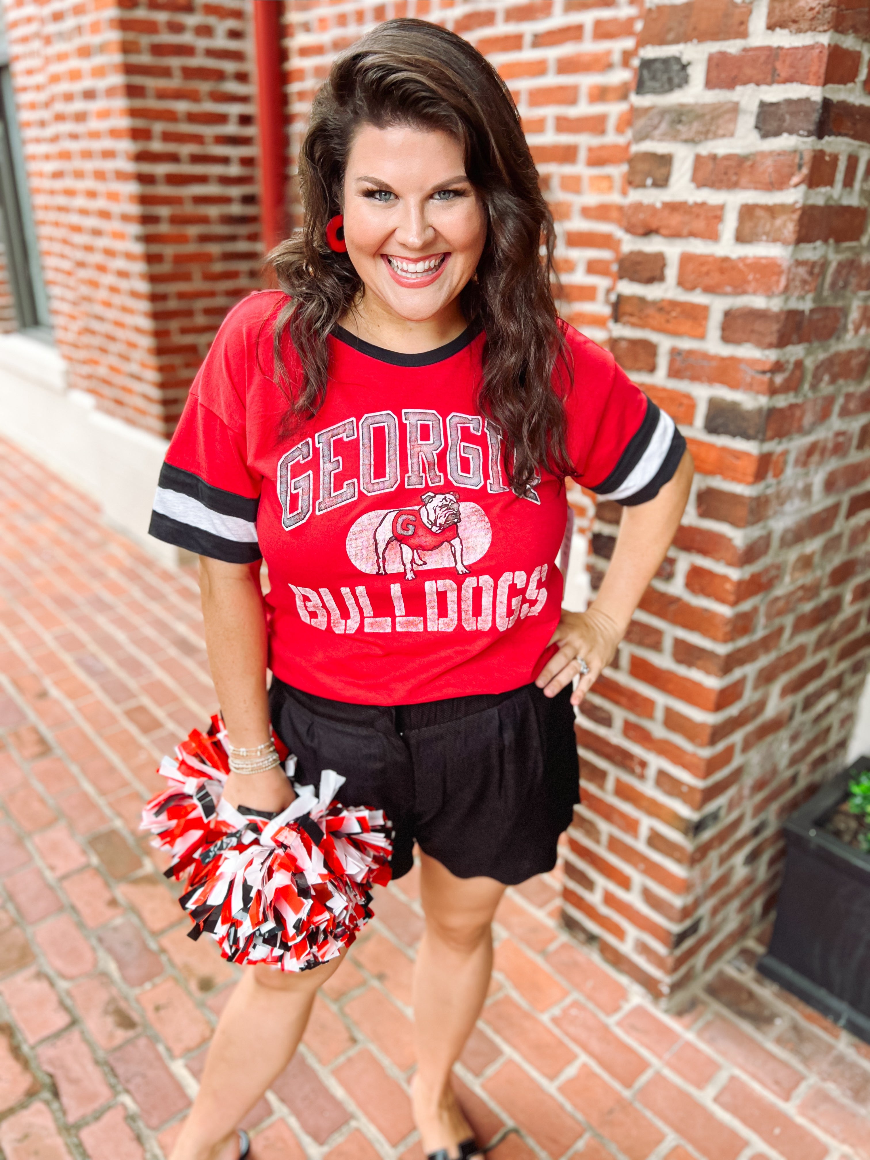 Women’s Racer Red Georgia Bulldogs Tee