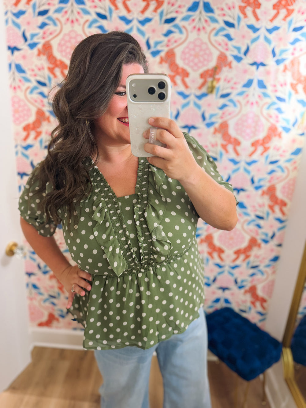 The Memphis Polka Dot Top (XL-2X)