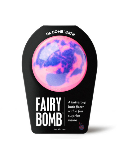 Pink and purple swirl fairy bath bomb fizzer with surprise inside