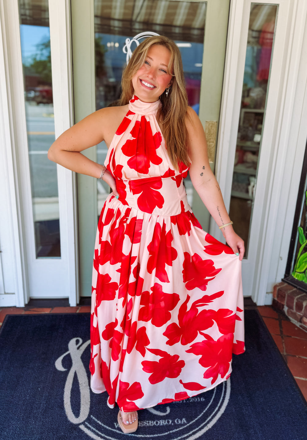 Floral Halter Maxi Dress