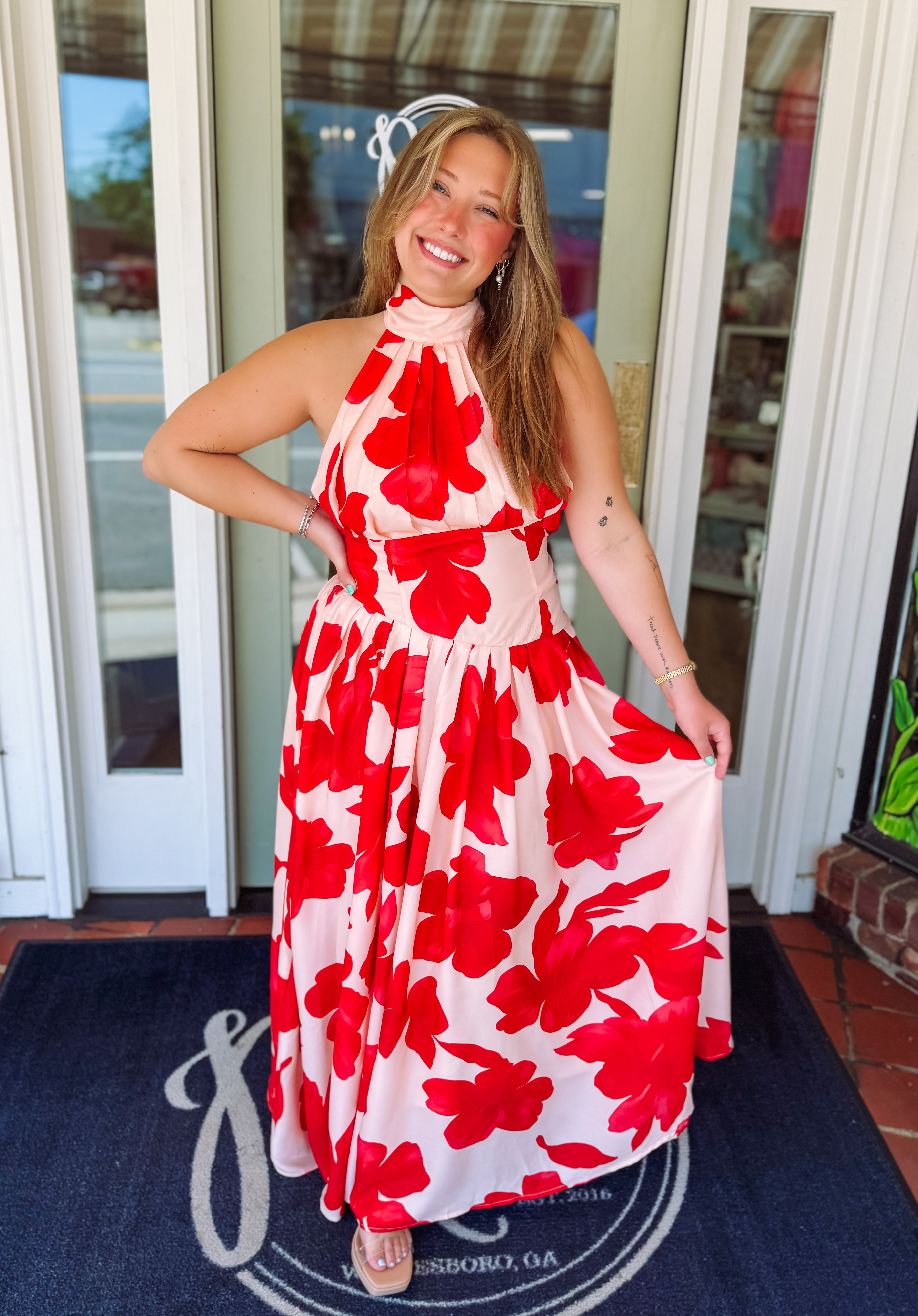 Floral Halter Maxi Dress