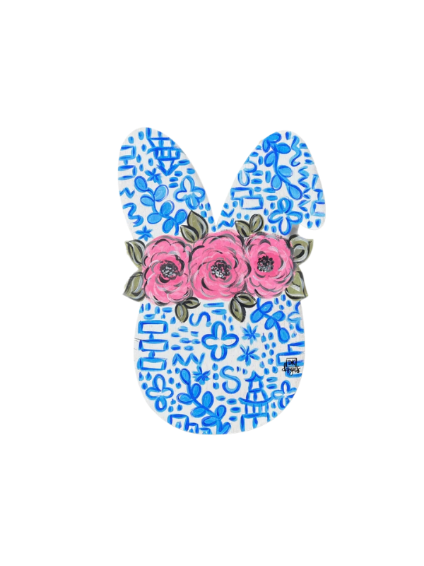 Flower bunny velcro attachment for DK Designs door hanger 