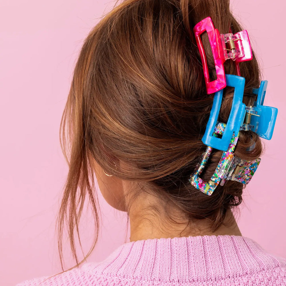 For Fun Confetti Claw Clip Trio