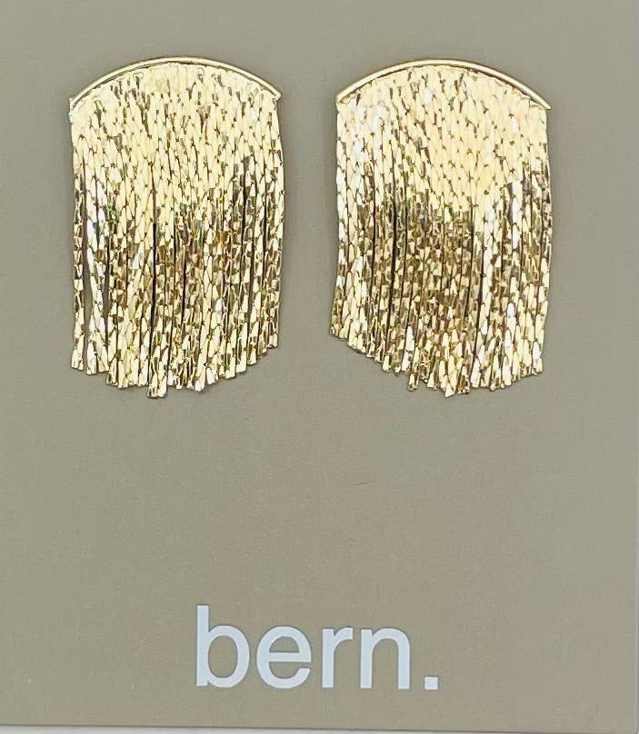gold fringe earrings